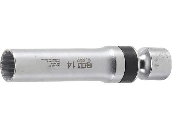 BGS Technic BGS 2390 Kloubová nástrčná hlavice 3/8" 12hranná 14 mm na zapalovací svíčky, s