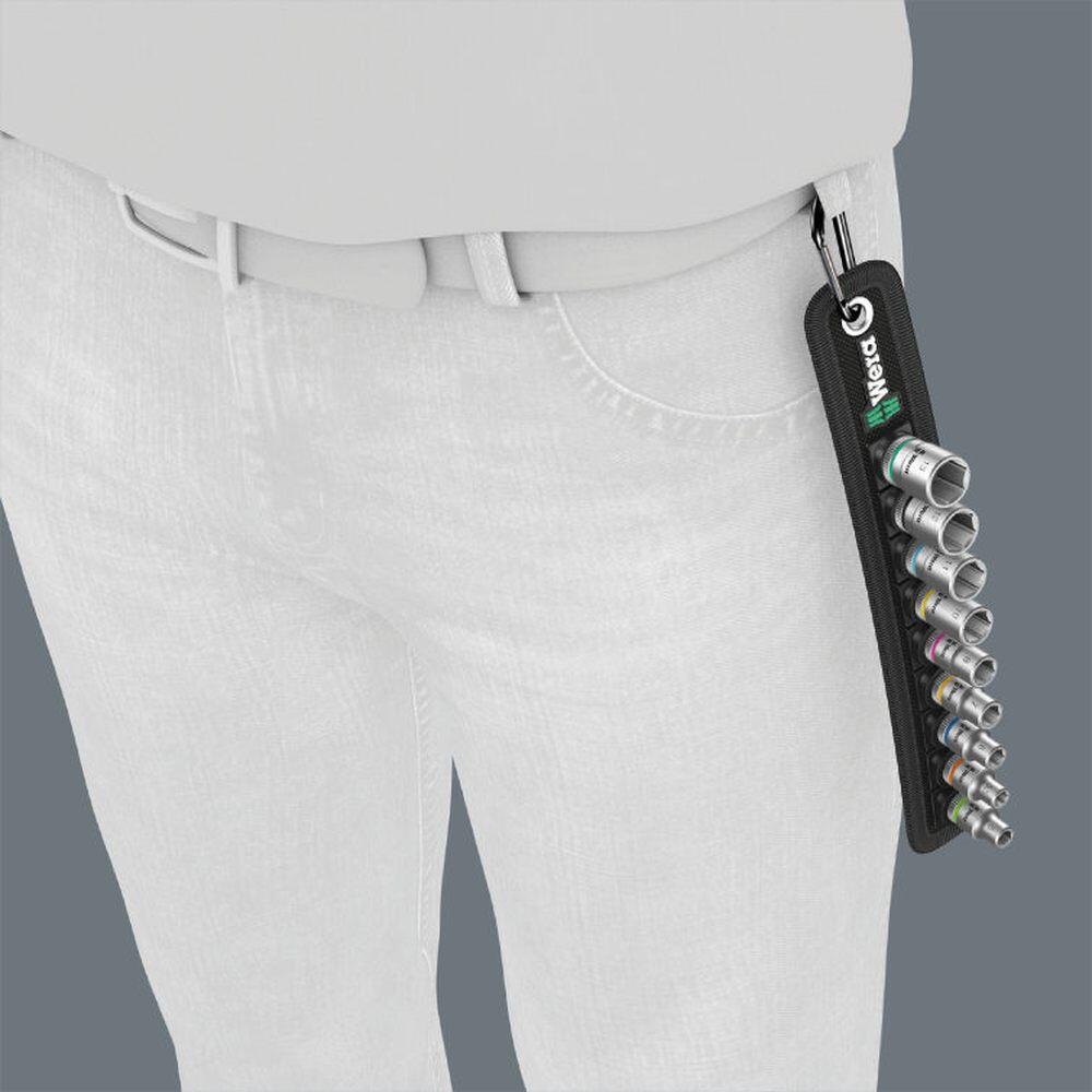 Wera 003883 Sada nástrčných hlavic Belt A 4 (5-13 mm) pro Zyklop 1/4" (9 ks)
