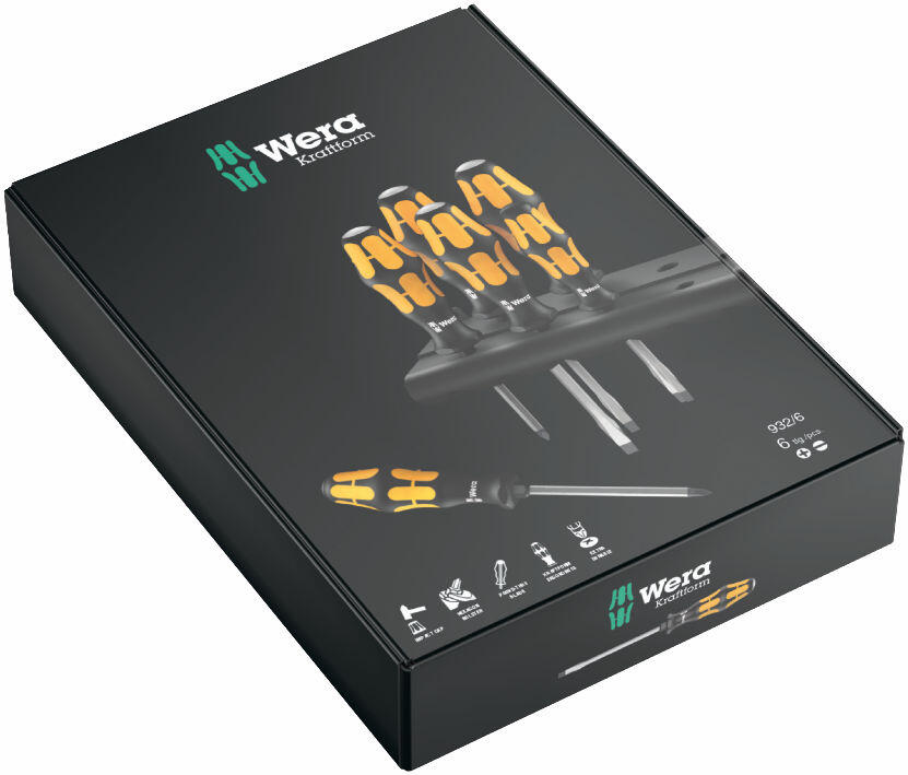 Wera 018282 6-dílná sada šroubováků plochých/křížových PH Kraftform 932/6 - sekací
