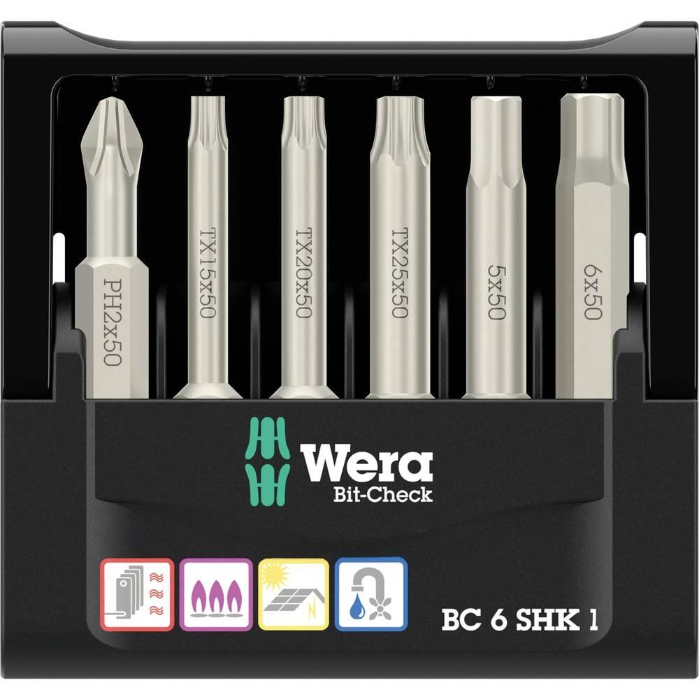 Wera 073631 Šroubovací bity 1/4" Bit-Check 6 SHK 1 SB (Sada 6 dílů)