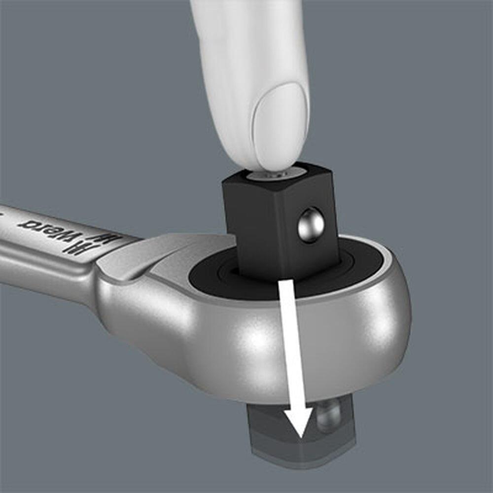 Wera 004003 Ráčna Zyklop Metal 8003 A průch.čtyřhran, upínací část 1/4"