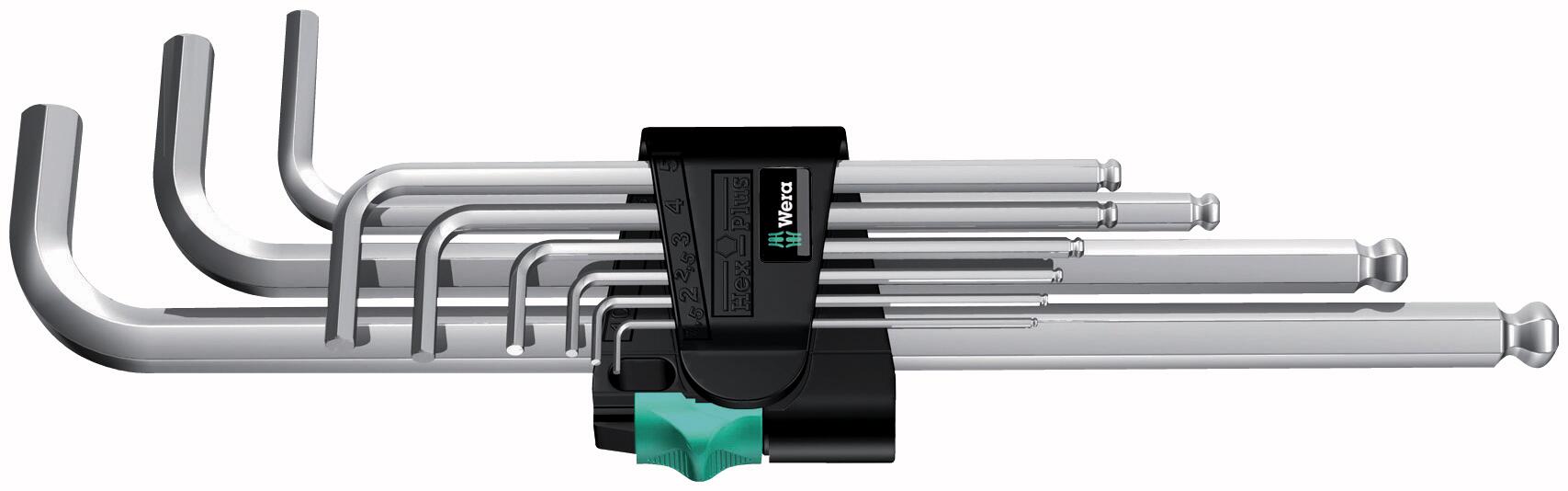 Wera 022087 Sada klíčů Wera Hex-Plus, 9 dílů. 950 PKL/9 SM N chromováno