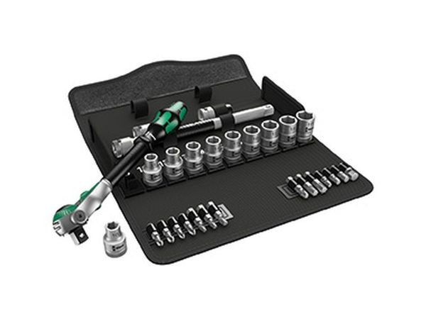 Wera 004076 Sada ráčnová Zyklop Speed 8100 SC 6, 28 d. upínací část 1/2" - metrická