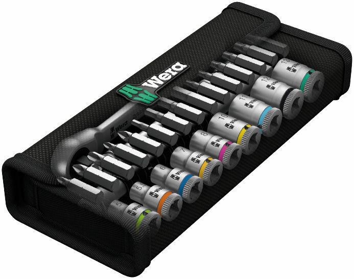 Wera 004017 Sada ráčnová Zyklop Metal 8100 SA 7, 28 d. upínací část 1/4" - metrická