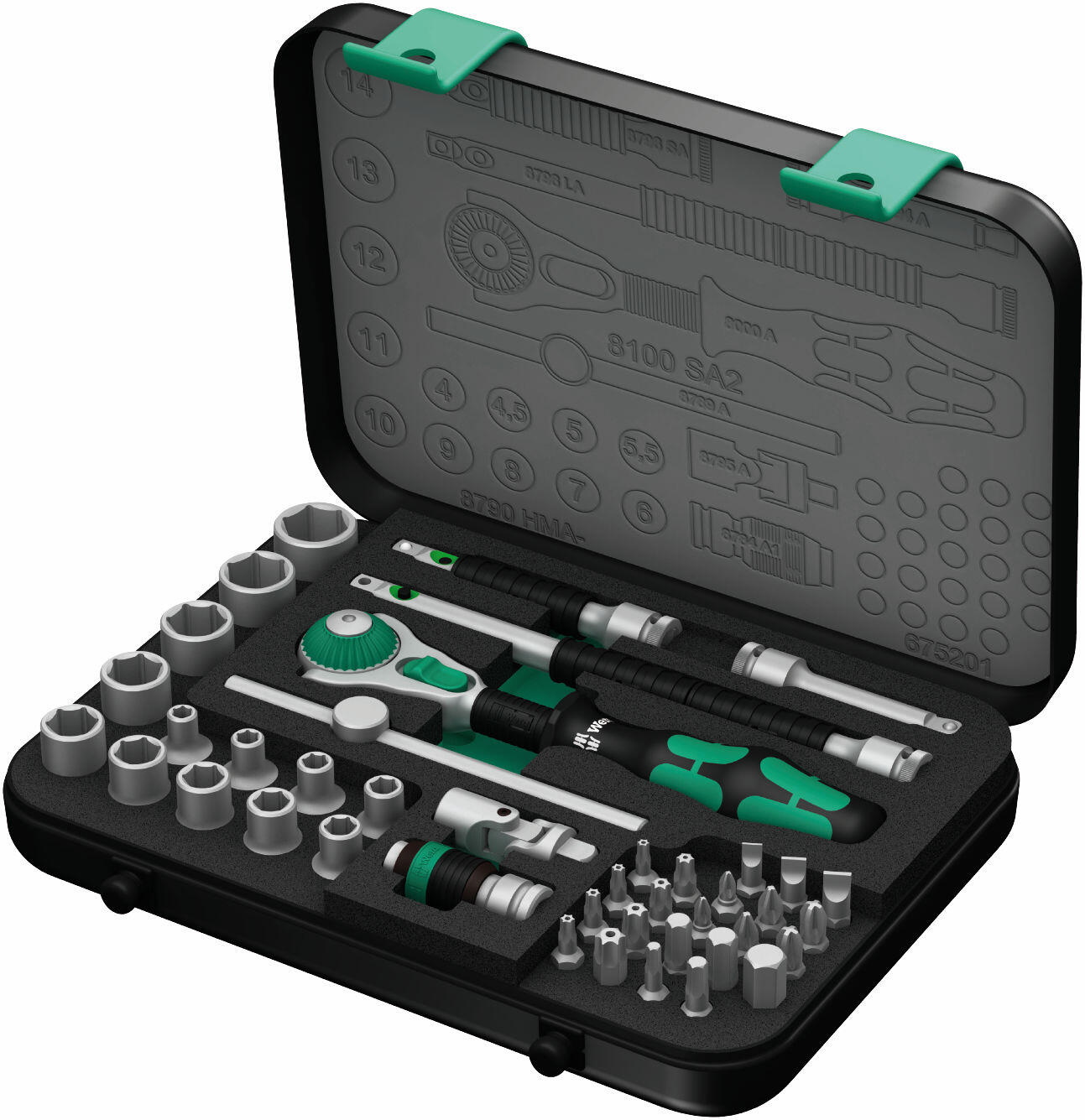 Wera 003533 Ráčnová sada Zyklop Speed 1/4″ – 42 ks. 8100 SA 2