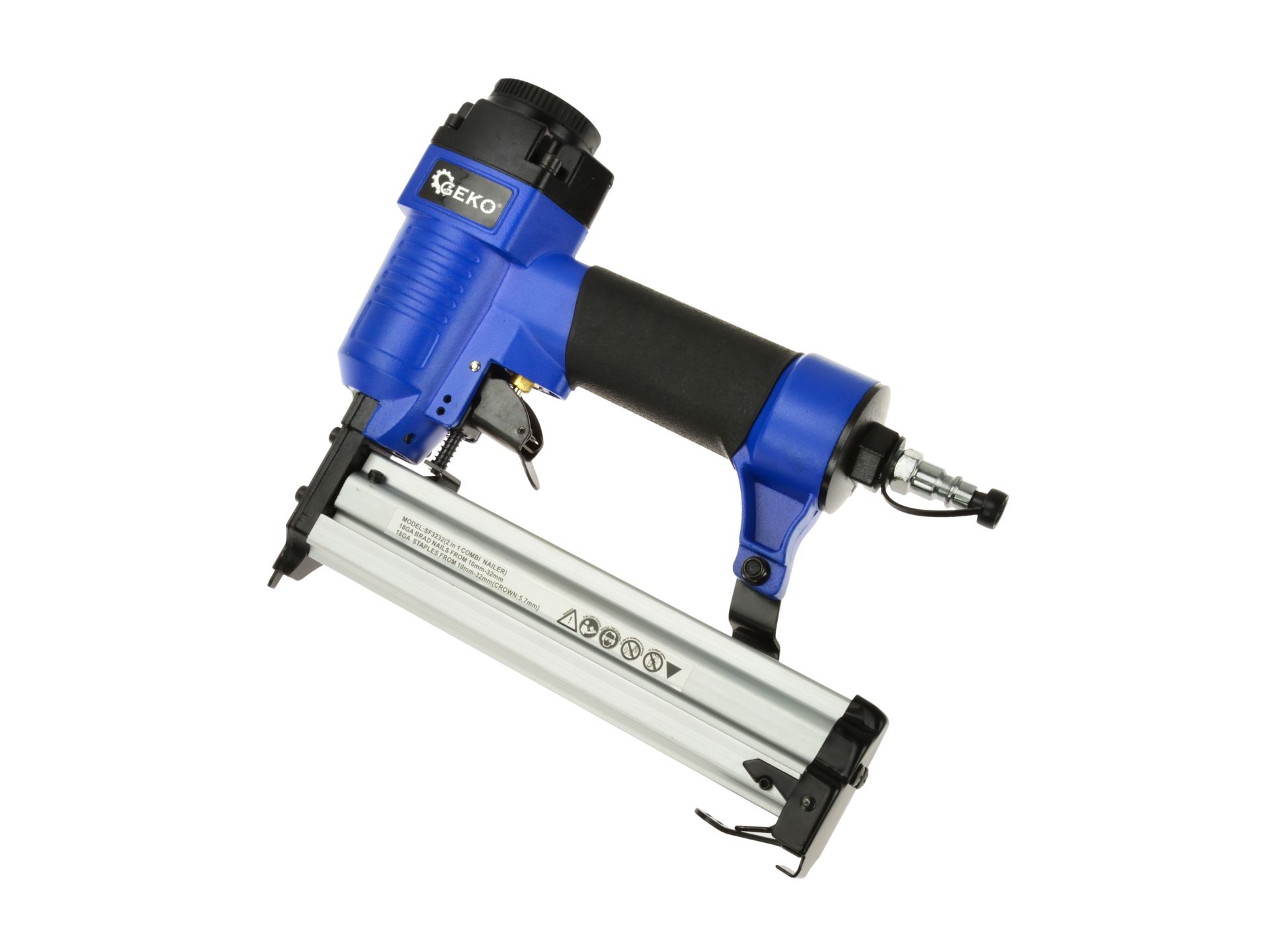 GEKO Pneumatická hřebíkovačka a sponkovačka, 10-32 mm, 4-7 bar