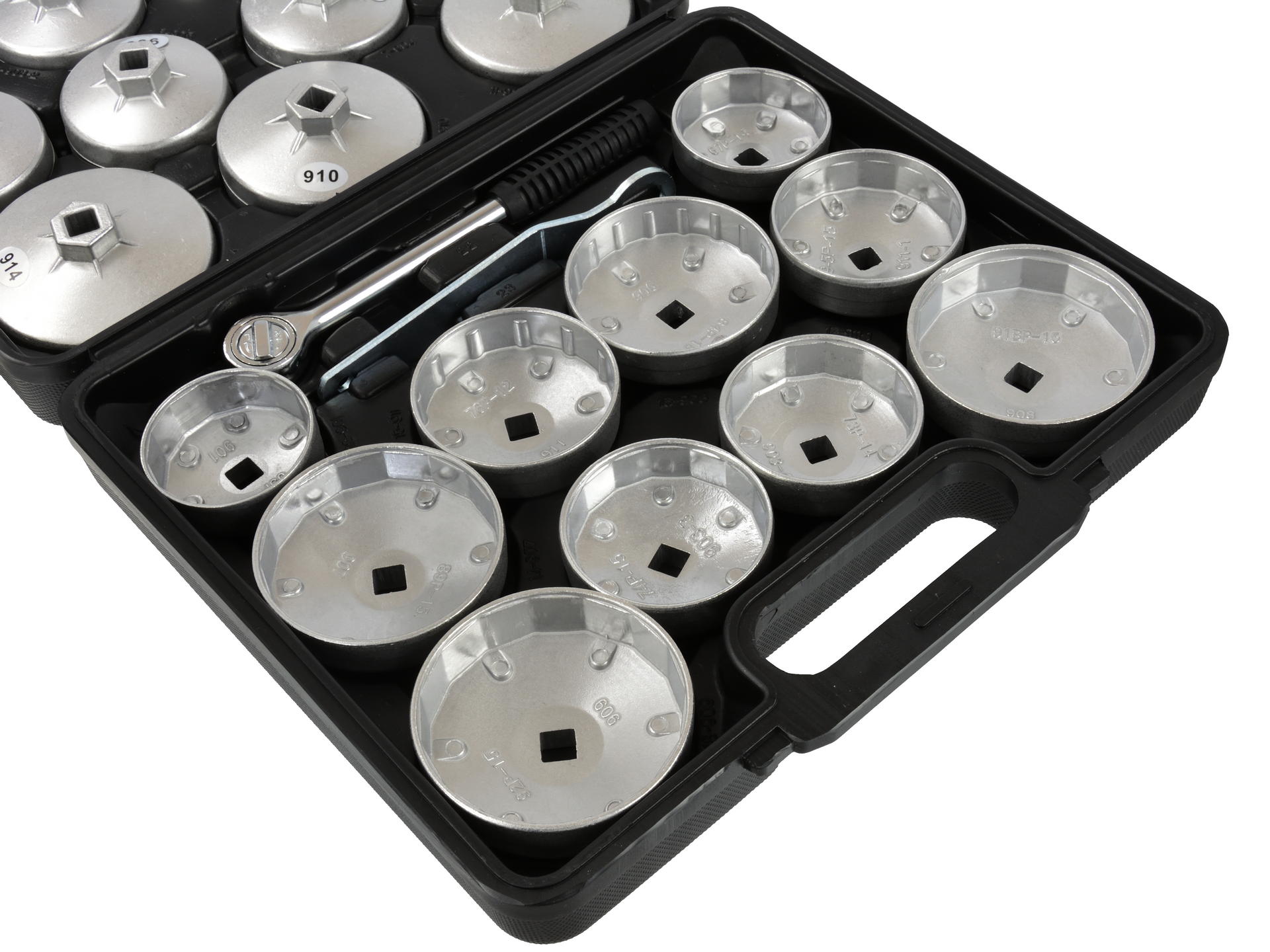 GEKO Hlavice - klíče na olejové filtry, s ráčnou 1/2", 23 ks - Obrázek 3