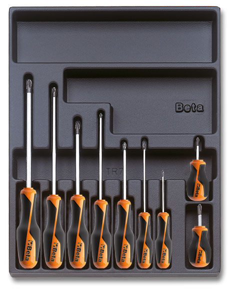 Beta tools SADA ŠROUBOVÁKŮ 9KS V PLASTOVÉ PODESTĚ, 2424/T168