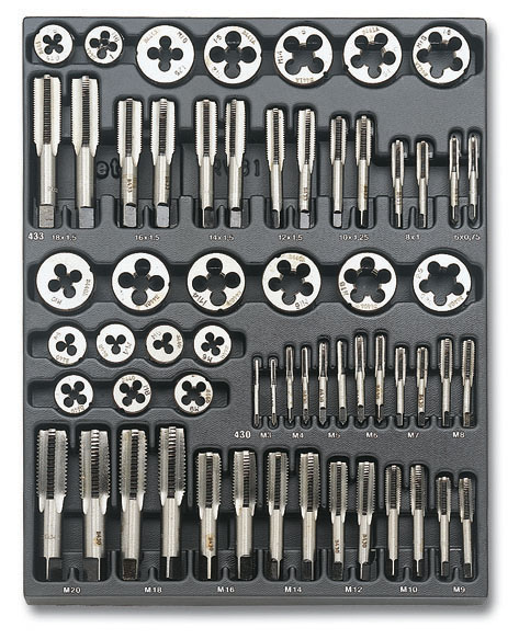 Modul - závitníky a závitová očka, 60 ks, plastová výplň - Beta Tools