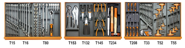Sada modulů - 99 ks nářadí pro opravu automobilů, 3 plastové moduly - Beta Tools