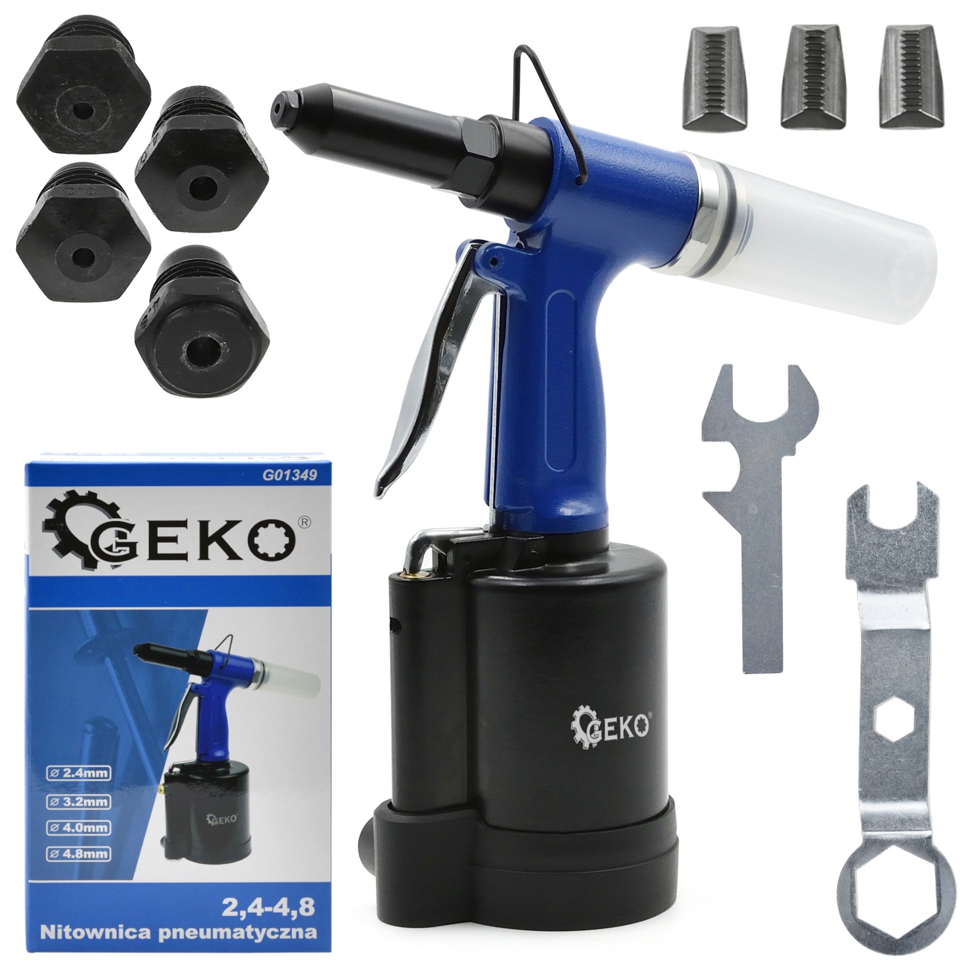 GEKO Pneumatická nýtovačka, nýtovací pistole 2,4-4,8 mm