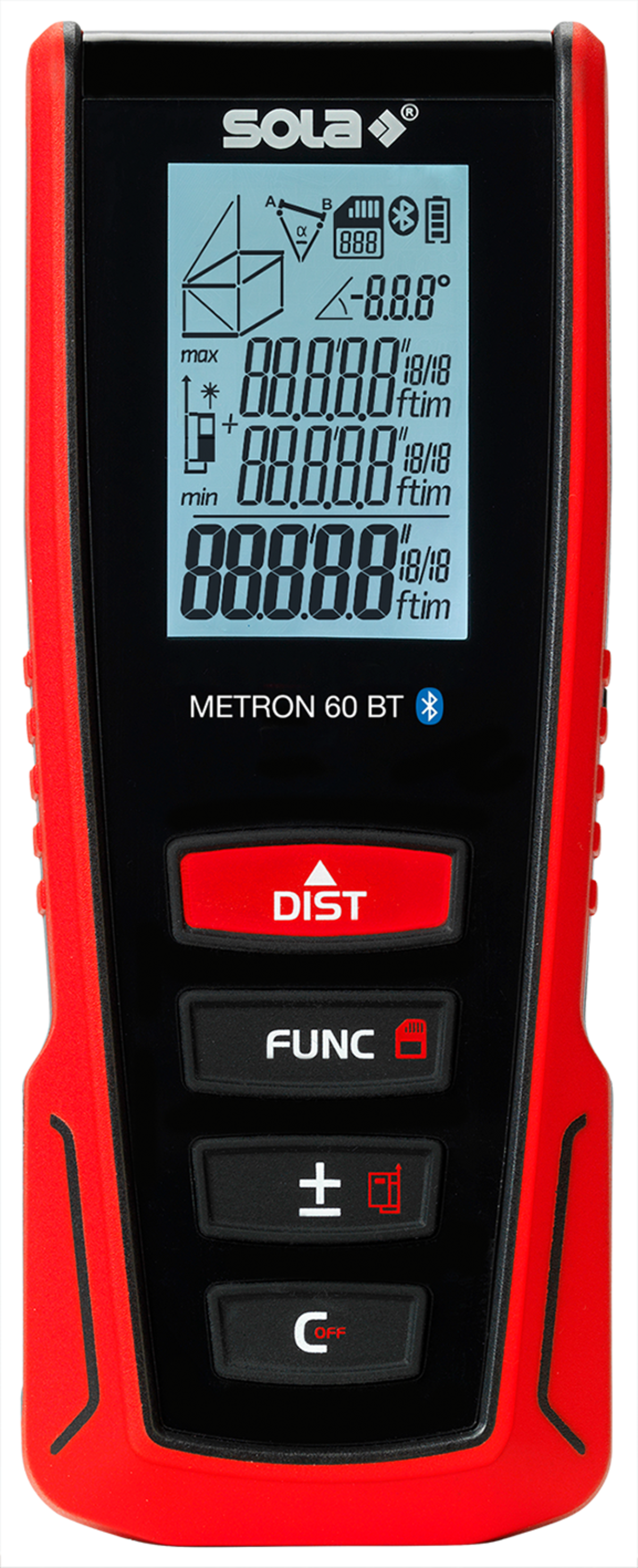 Laserový dálkoměr, rozsah 60 m, bluetooth - SOLA