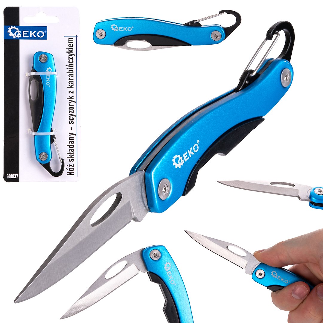 GEKO Kapesní nůž zavírací, délka 19 cm, s karabinou