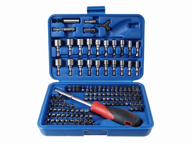 Sada bitů se šroubovákem 1/4", magnetické, 122 ks - MAGG