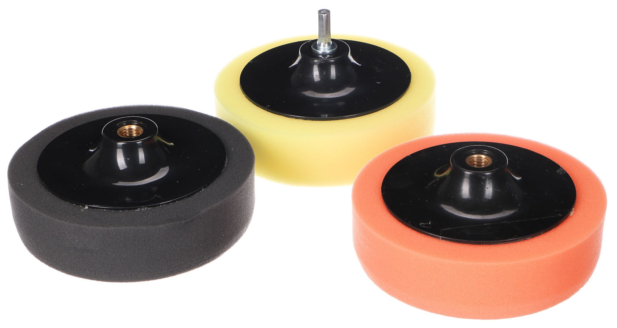 Sada leštících houbiček s unašečem pro čištění auta CAR DETAILING PAD, 3 ks - SIXTOL