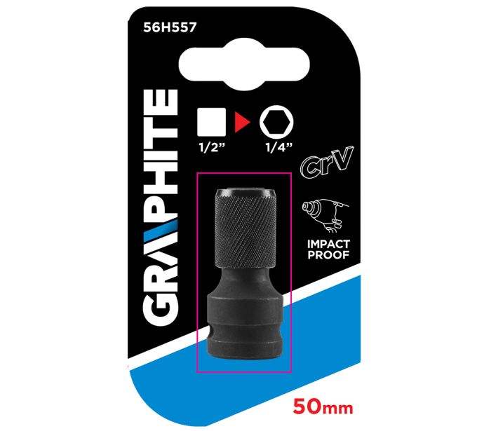 Úderový adaptér 1/2″ na šestihran 1/4″ – Graphite