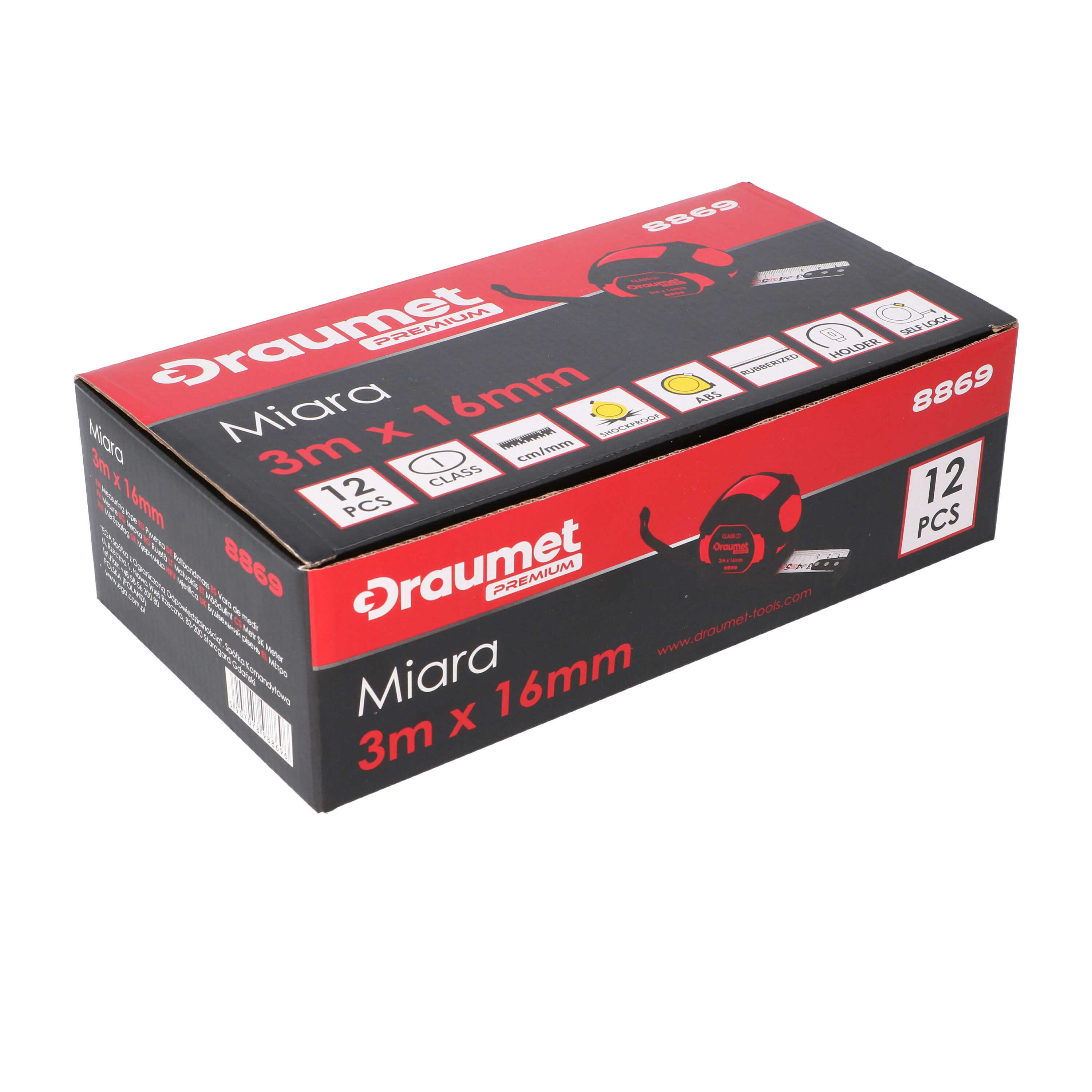 Svinovací metr 8 m x 25 mm, třída měření I