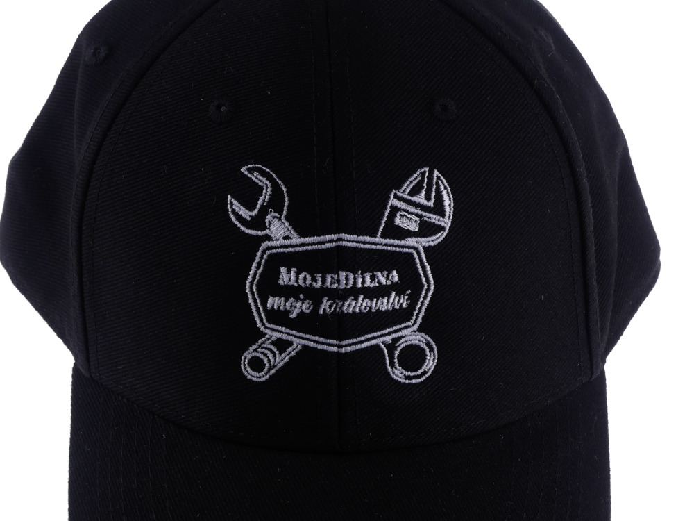 Baseballová čepice, černá "MojeDílna moje království"