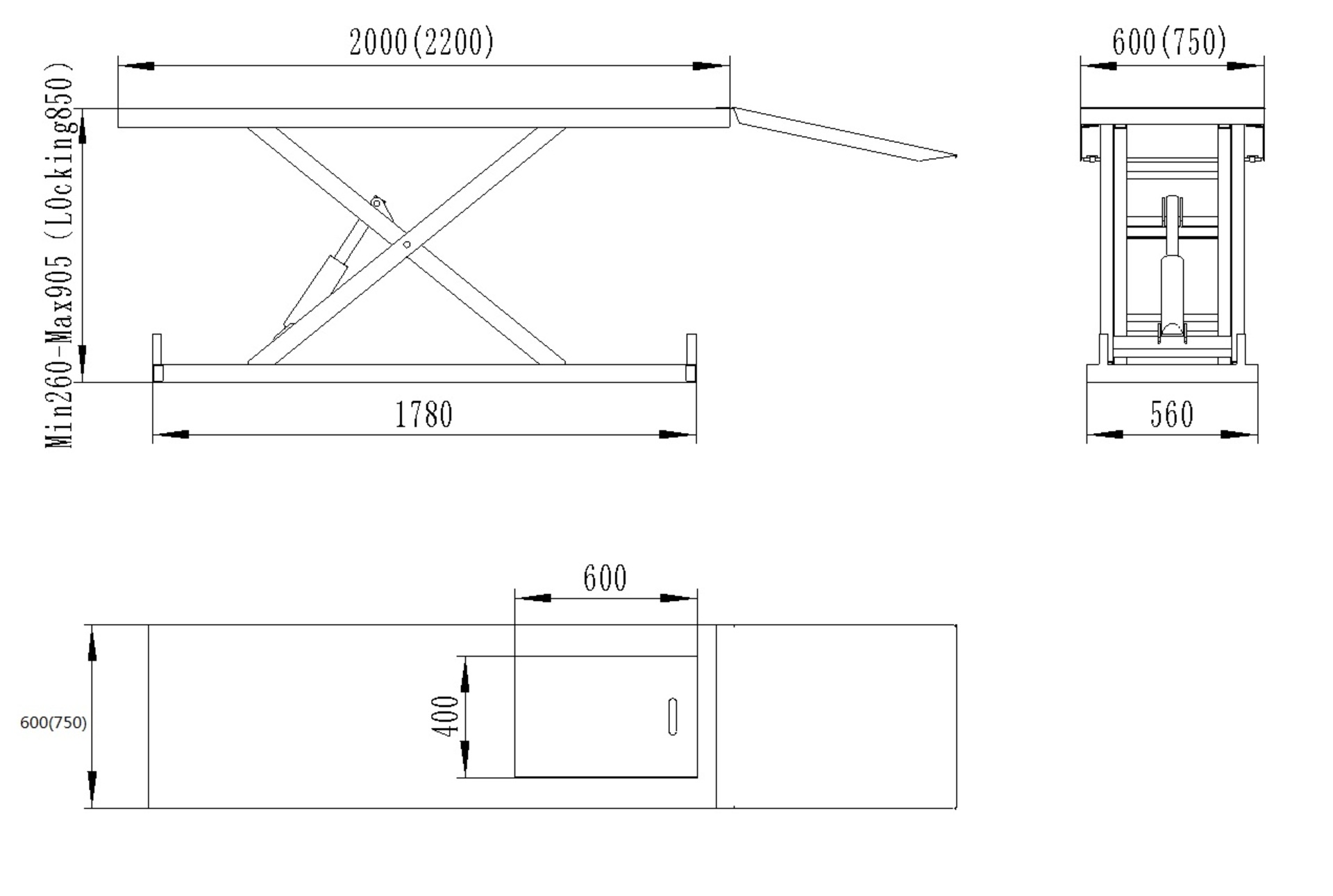 MDtools Motocyklový nůžkový zvedák, elektrohydraulický, nosnost 600 kg – QYK-ML600