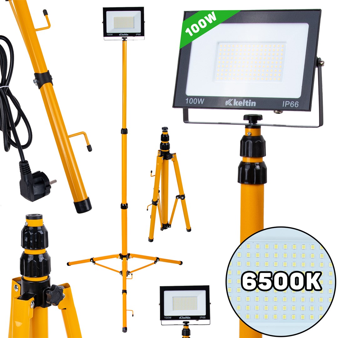 Keltin Dílenská lampa LED SMD 100 W (10000 lm), na stojanu, studená bílá (6500K), 230 V