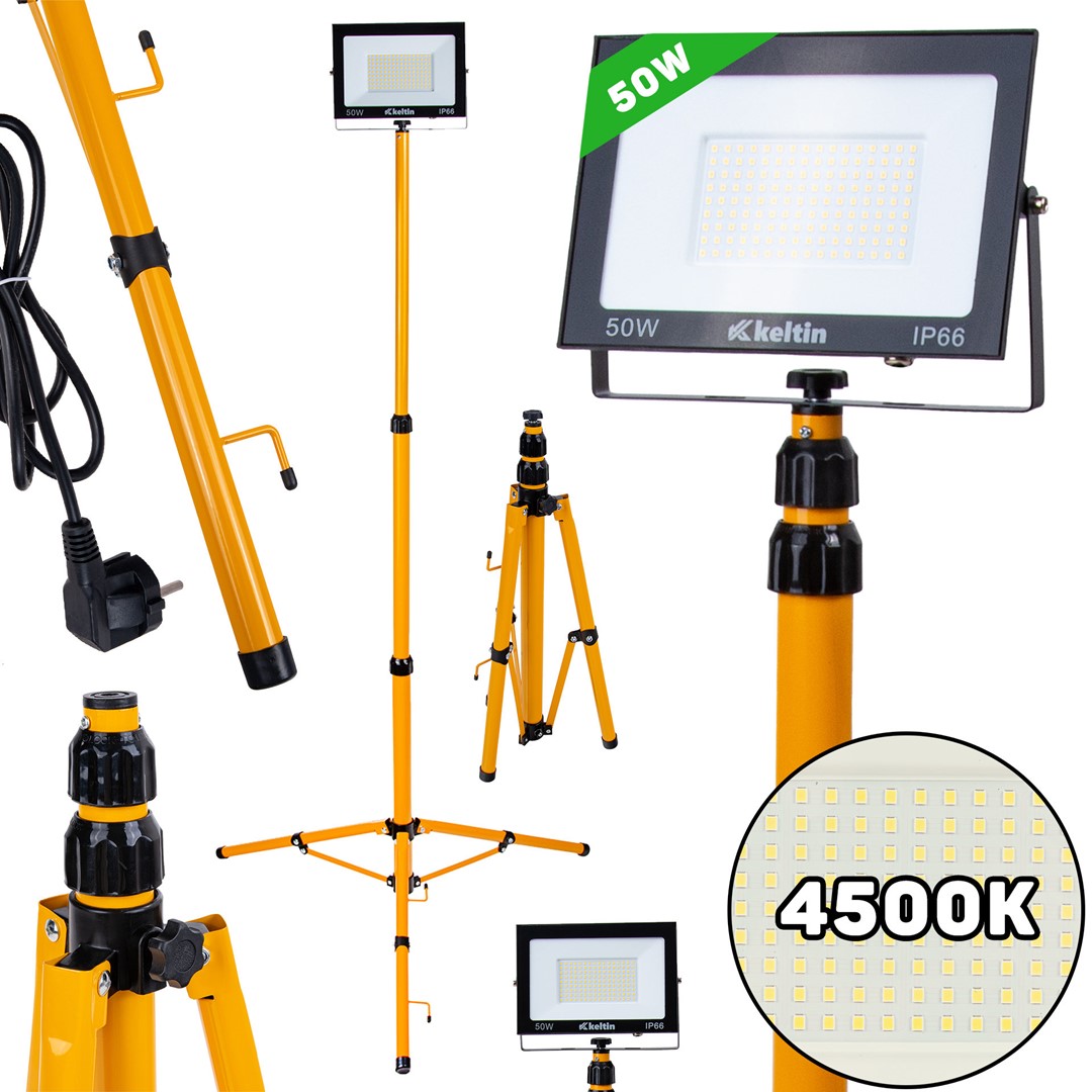 Keltin Dílenská lampa LED SMD 50 W (svítivost 4500 lm), na stojanu, neutrální bílá (4500K), 230 V
