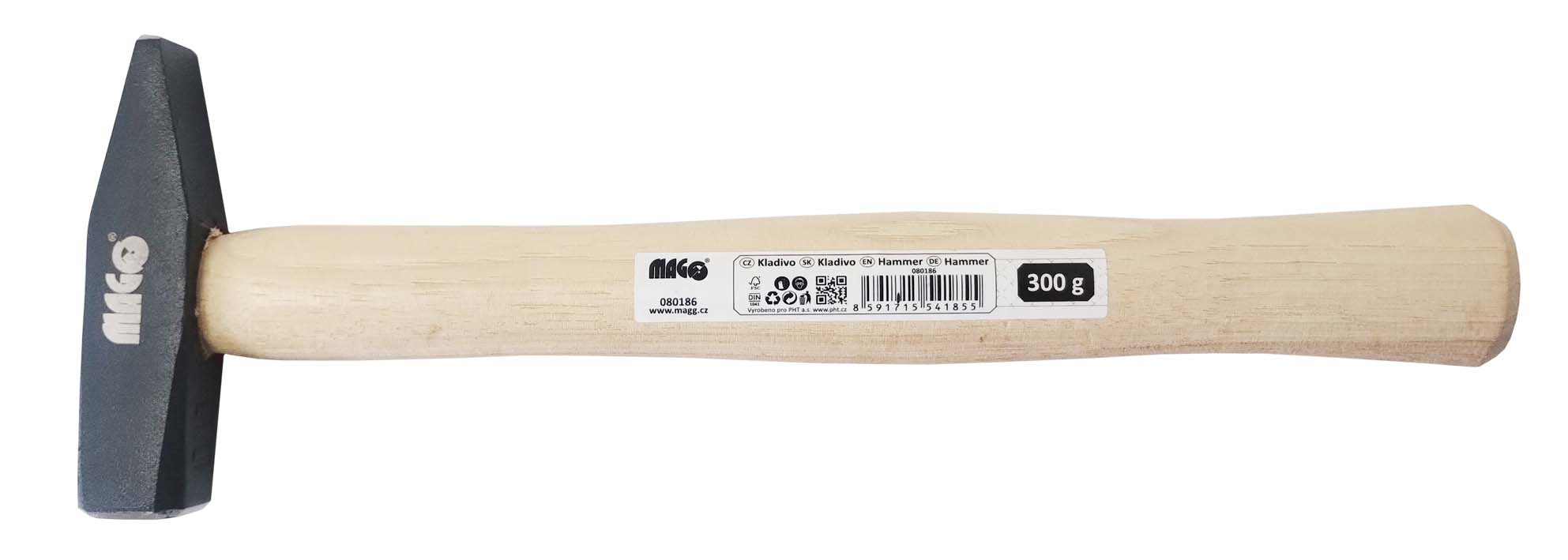 MAGG Kladivo 500 g, dřevěná rukojeť HICKORY Hmotnost hlavy: 300