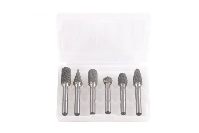 Rotační pilníky, různé druhy, stopka 6 mm, sada 6 ks - QUATROS QS14130