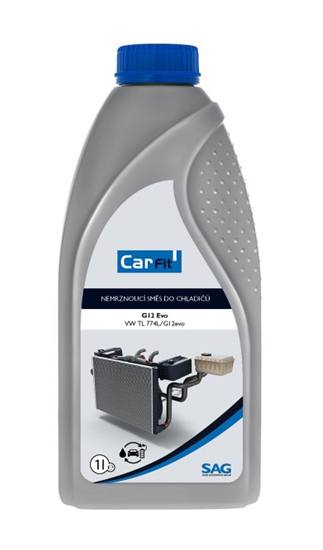 Chladicí kapalina - nemrznoucí směs G12 Evo, červená, 1 l - CARFIT