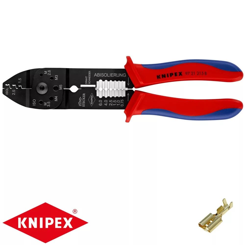 Kleště elektrikářské, krimpovací (lisovací), multifunkční 230 mm - KNIPEX 97 21 215 B