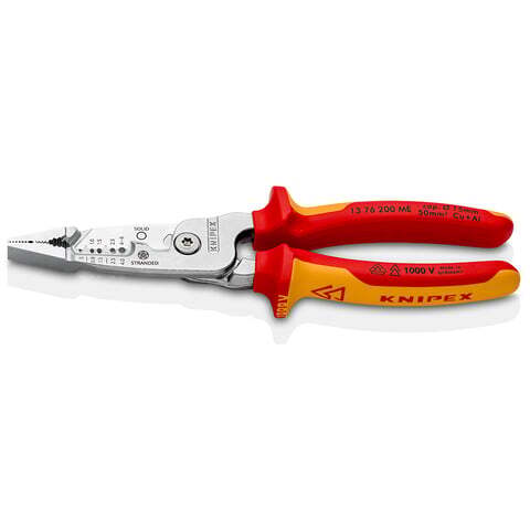 Kleště odizolovací, multifunkční, elektrikářské VDE, délka 200 mm - Knipex 13 76 200 ME