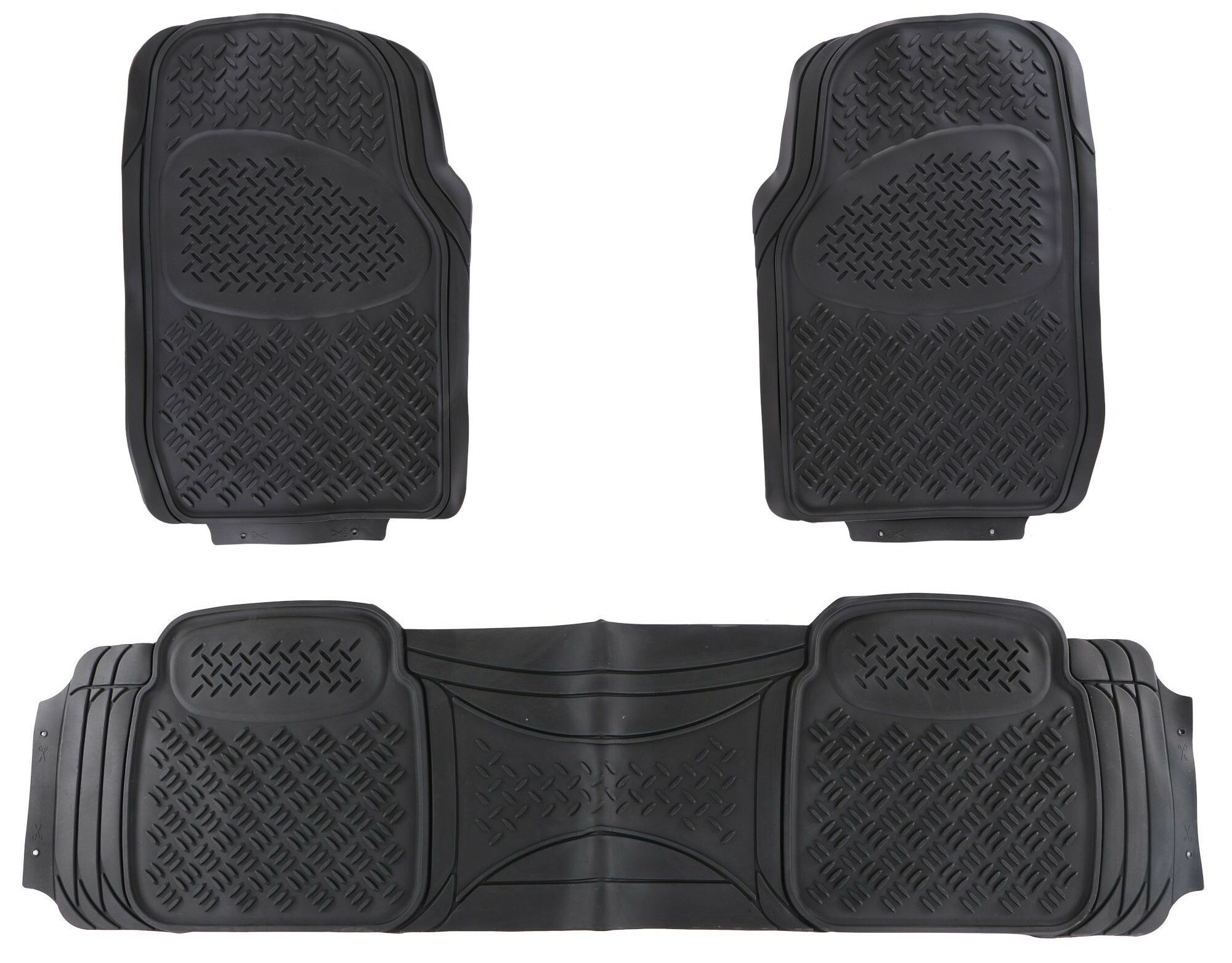 Autokoberce univerzální, gumové CAR MAT UNI SET 2, komplet, 3ks - SIXTOL