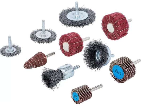 BGS technic Kartáčové a brusné kotouče, různé typy a velikosti, sada 10 ks - BGS 74499