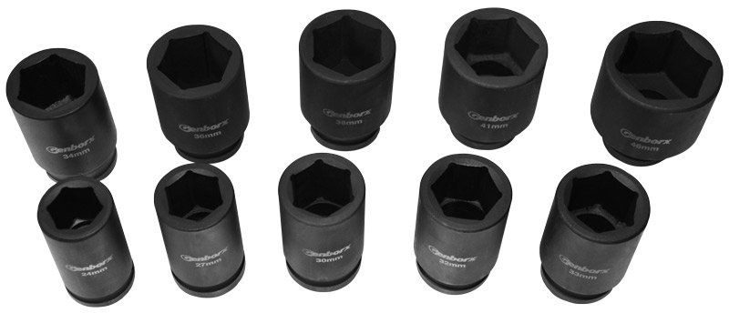 Nástrčné hlavice úderové 3/4", 24-46 mm, 10 ks - YM-8081