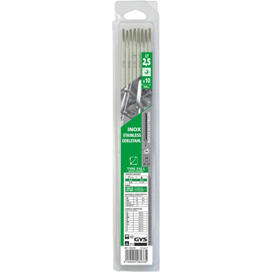 GYS France Obalované svářecí elektrody na nerezové oceli / INOX (316L) - 2,5 mm