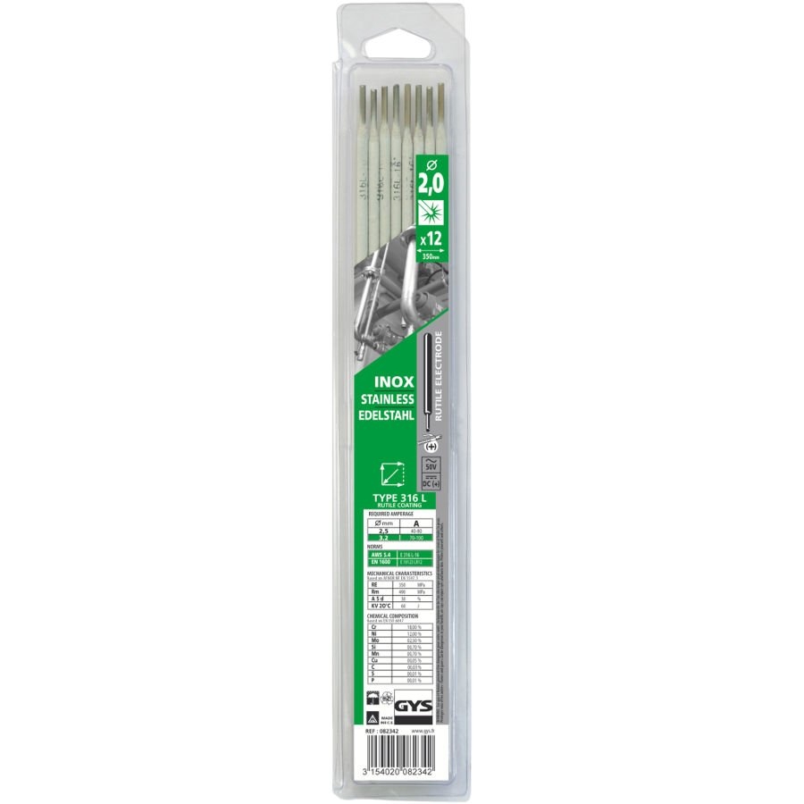 Obalované svářecí elektrody na nerezové oceli / INOX (316L) - 2,0 mm