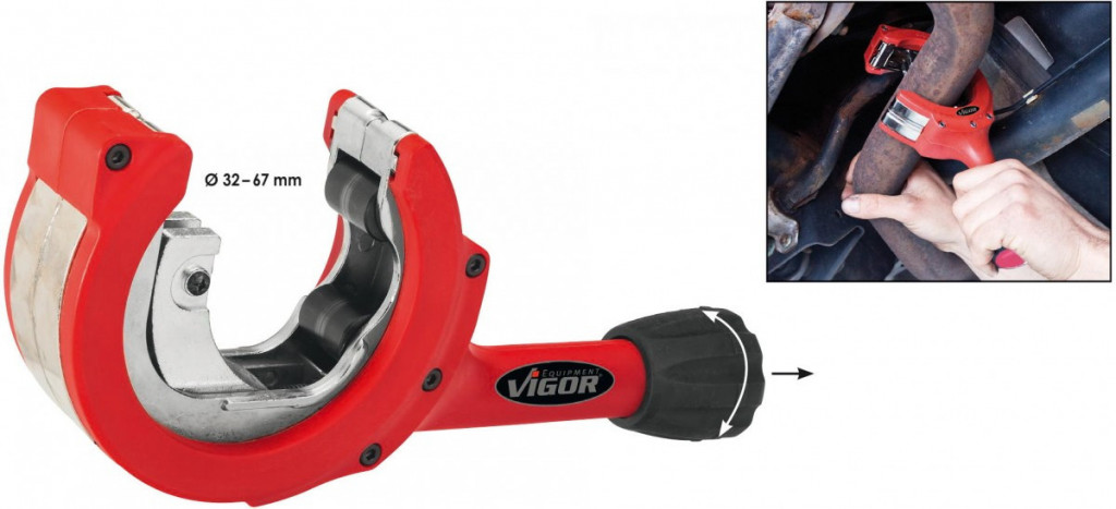 Ráčnová řezačka trubek výfuků, průměr 32–67 mm VIGOR V3309