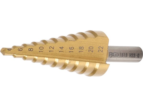 BGS Technic BGS 1618 Kónický vrták HSS pr. 4 ÷ 22 mm s titanovým povrchem