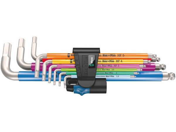 Wera 022699 Zástrčné klíče 3950/9 Hex-Plus 1,5 ÷ 10 mm Multicolour HF Stainless 1, přidržo