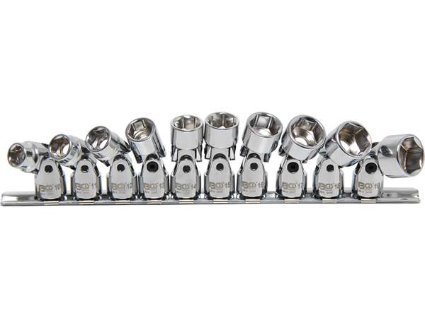 BGS Technic BGS 205 Nástrčné hlavice kloubové 3/8" ProTorque Profil (Sada 10 dílů)