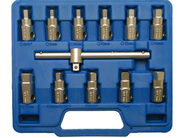 BGS Technic BGS 1017 Zástrčné hlavice 3/8" na olejové vany (Sada 12 dílů)