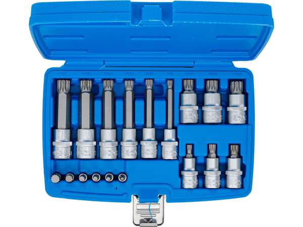 Sada nástrčných klíčů, tisícihran XZN, 1/4", 1/2", M4 - M18, 18 ks - B5172