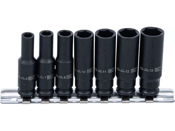 BGS Technic BGS 5299 Nástrčné hlavice 1/4" 6hran 6 ÷ 13 mm, rázové, prodloužené (Sada 7 dí