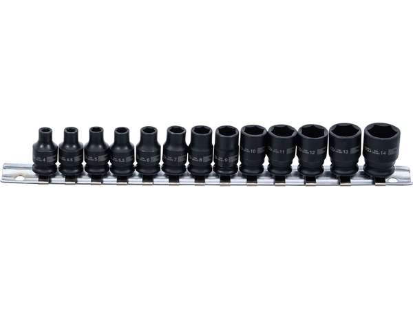 BGS Technic BGS 5296 Nástrčné hlavice 1/4" šestihran 4 ÷ 14 mm, rázové (Sada 13 ks)