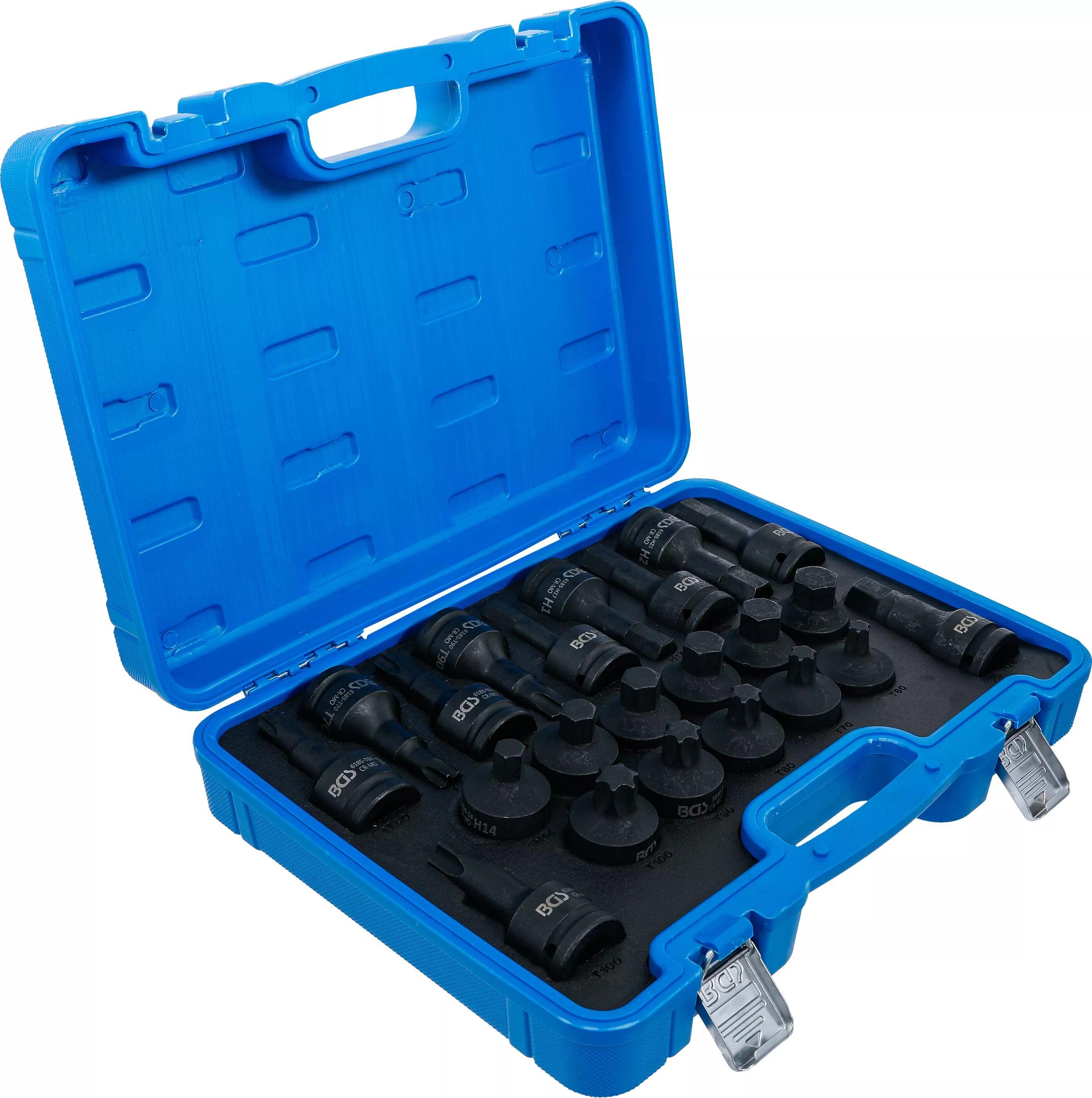 BGS Technic BGS 6185 Zástrčné bitové hlavice 3/4" HEX  + Torx rázové (Sada 22 dílů)