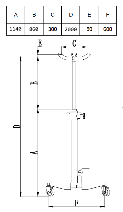 Ferdus ST300 Hydraulický zvedák motorů 300kg - 10.502