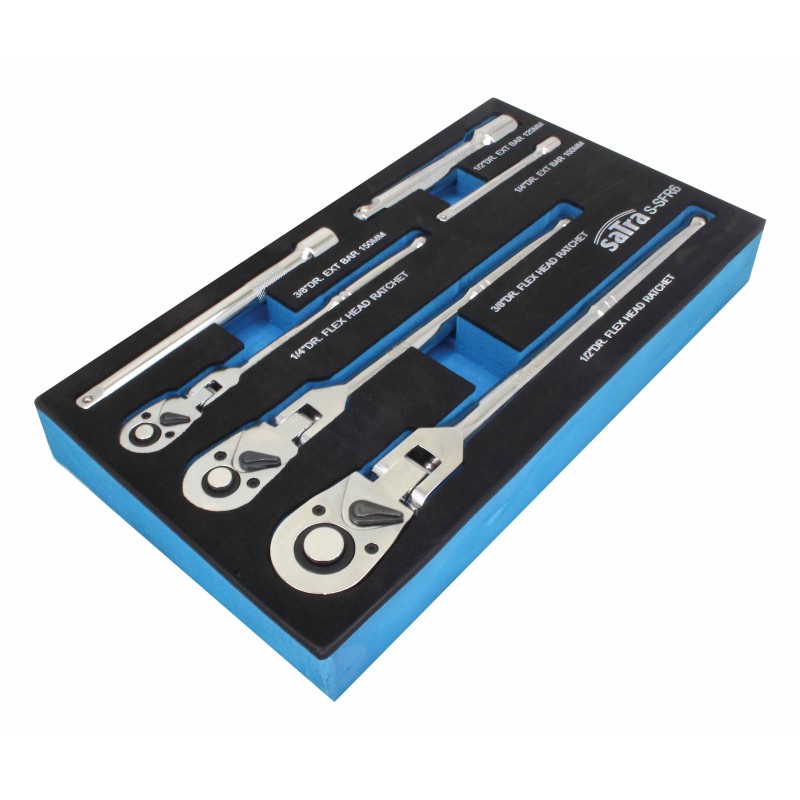 Sada 6 dílů Ráčnových klíčů s prodloužením- SATRA