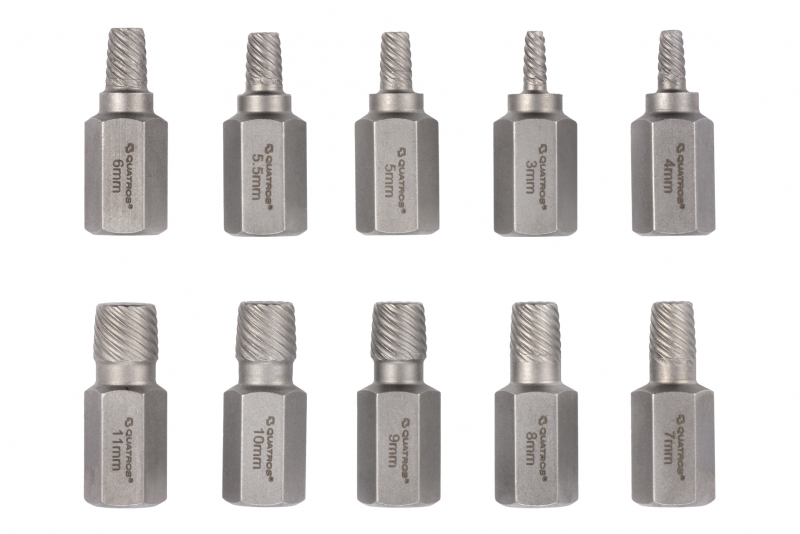 Vytahovače šroubů na poškozené šrouby 3-11 mm 10ks Quatros QS14224