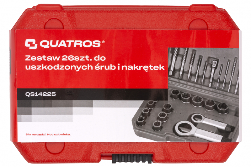 26 dílná sada vytahovačů poškozených šroubů a svorníků