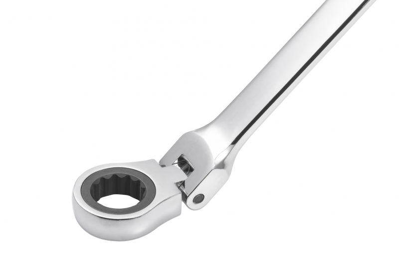 10dílná extra dlouhá sada dvojitých očkových klíčů s ráčnou a flexibilními hlavami 10-19 m