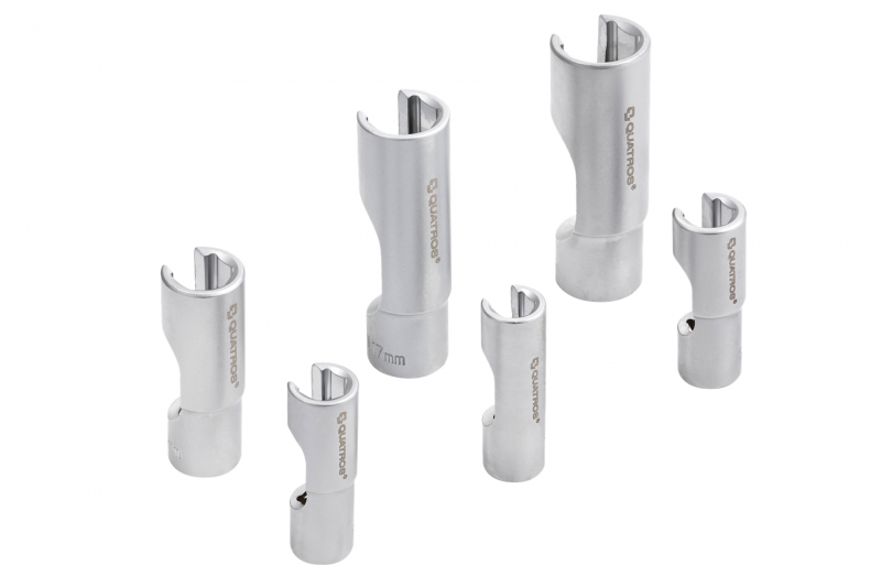 Sada otevřených nástrčných klíčů 3/8" 10-19 mm pro lambda sondy 6ks Quatros QS20711A